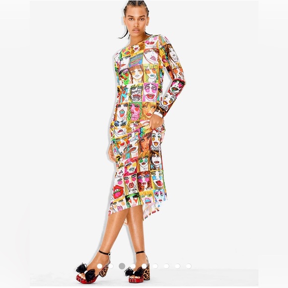 Betsey Johnson Dresses & Skirts - BNWT Betsey Johnson Betsey’s Art Multi Mesh Midi Slip Dress